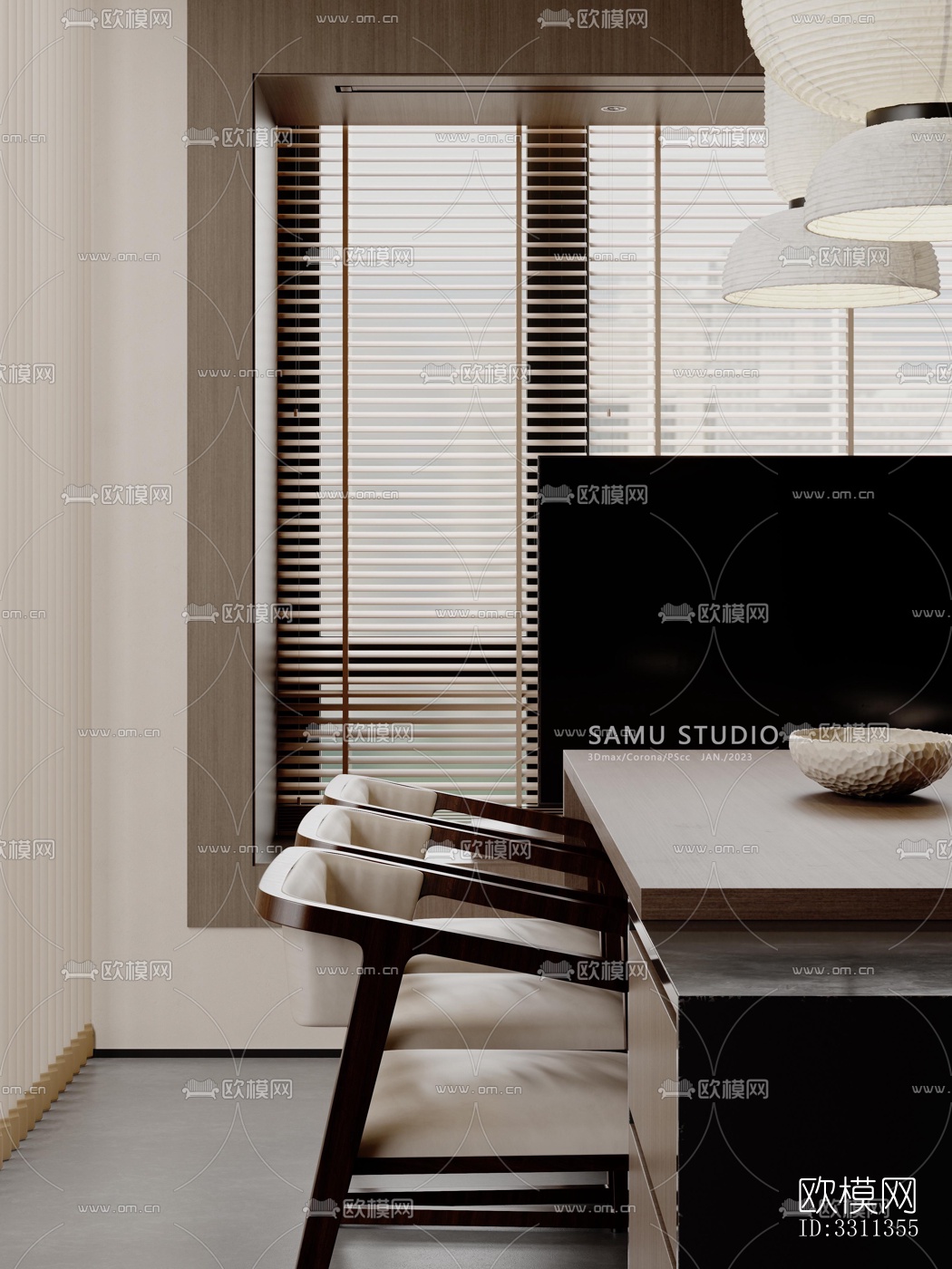 现代客餐厅效果图下载（渲染图8）