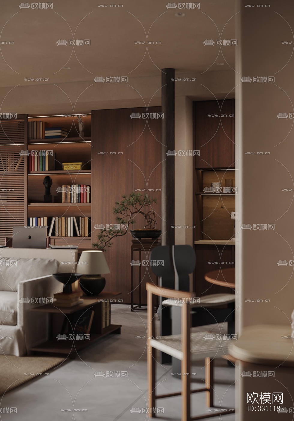 现代客餐厅效果图下载（渲染图2）