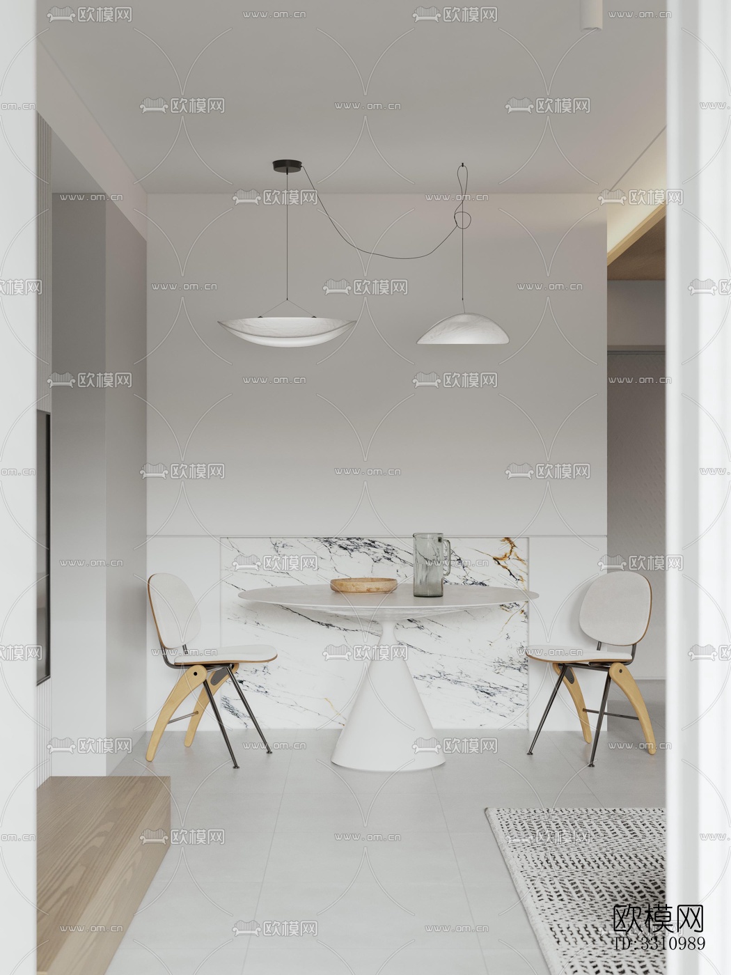 现代客餐厅效果图下载（渲染图3）