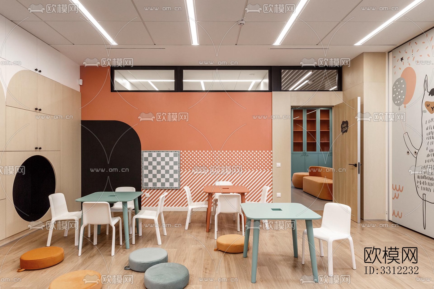 现代幼儿园效果图下载（渲染图4）