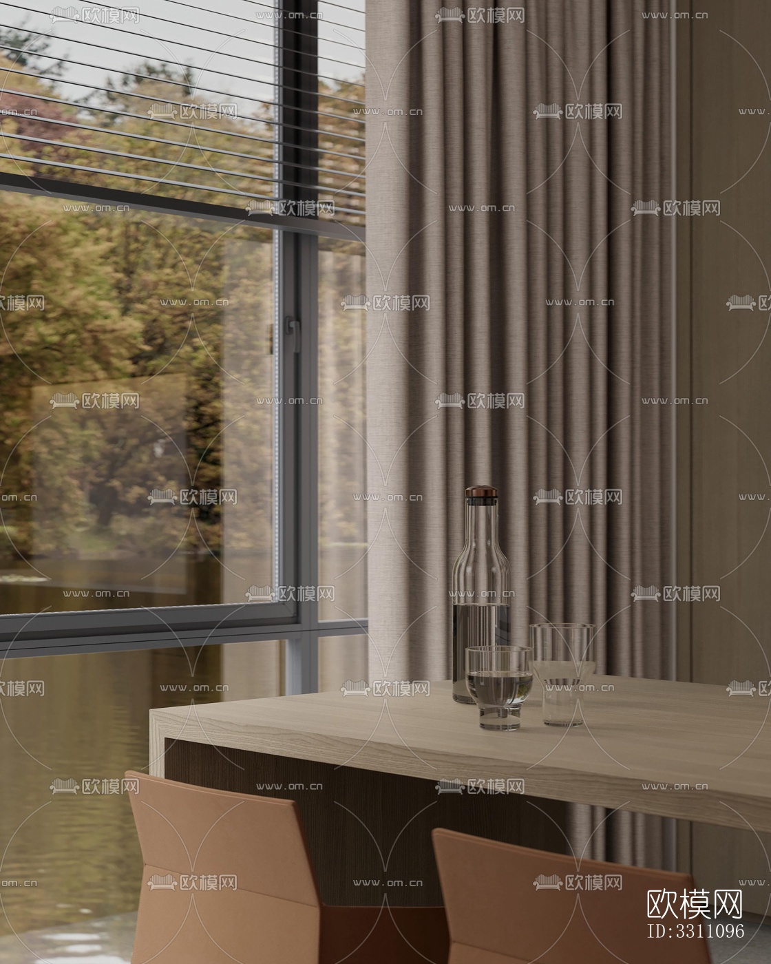 现代客餐厅效果图下载（渲染图8）