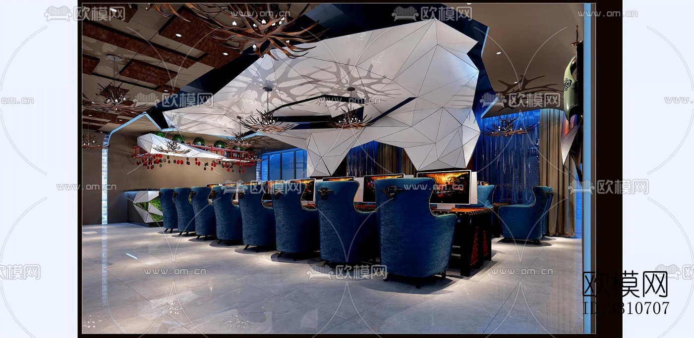 现代网咖效果图下载（渲染图2）