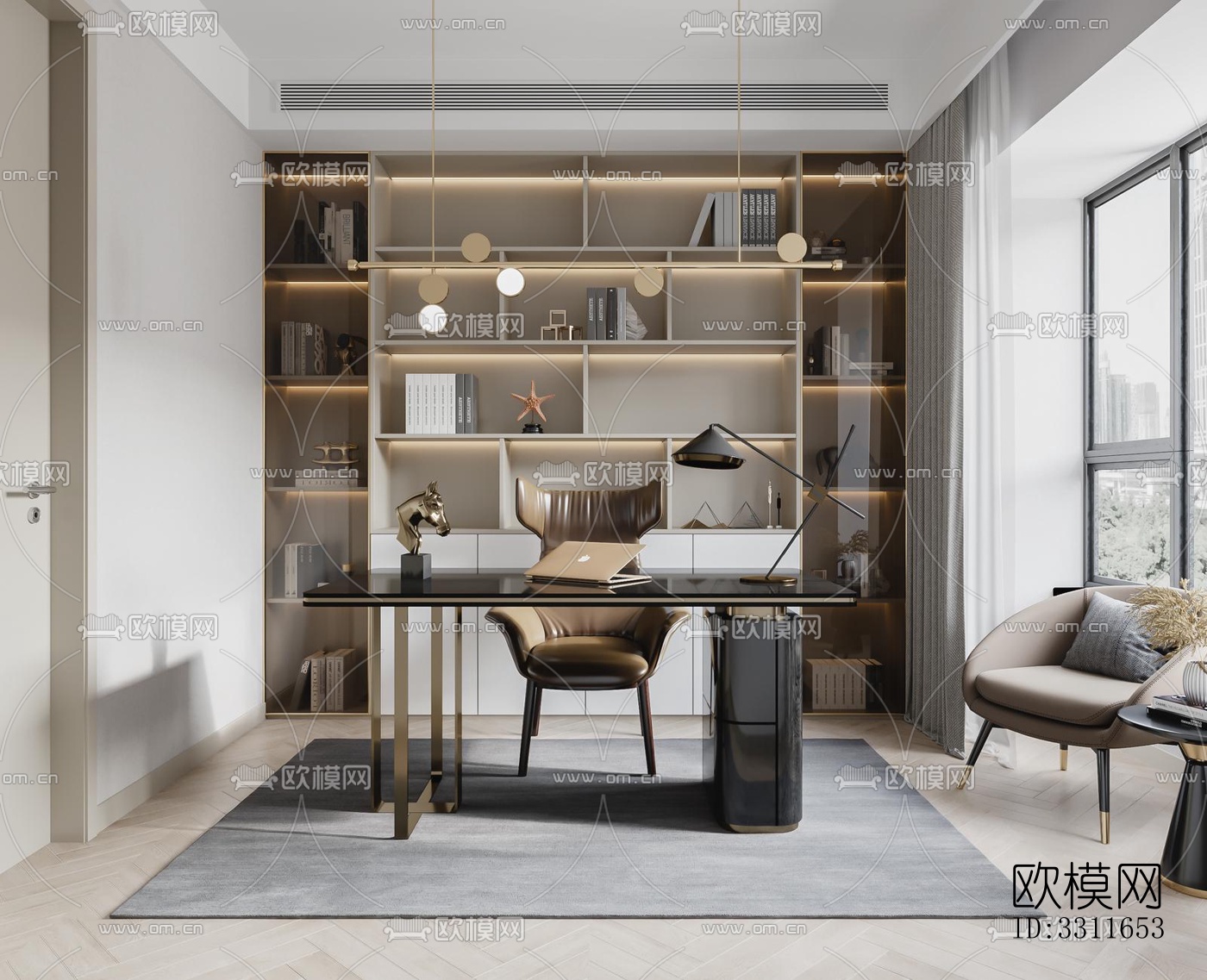 现代客餐厅效果图下载（渲染图11）