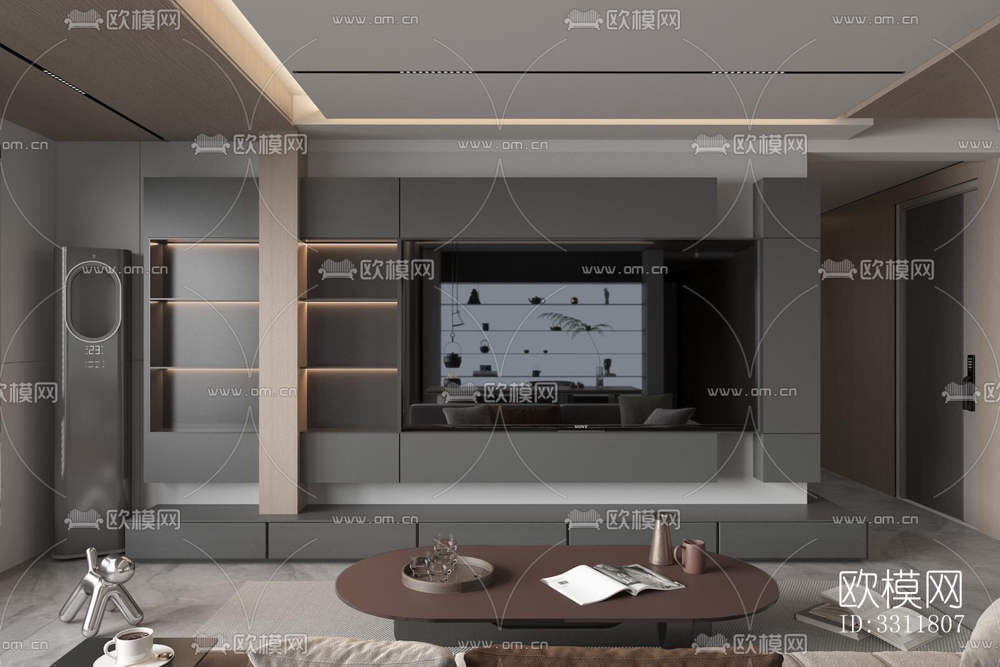 现代客餐厅效果图下载（渲染图5）