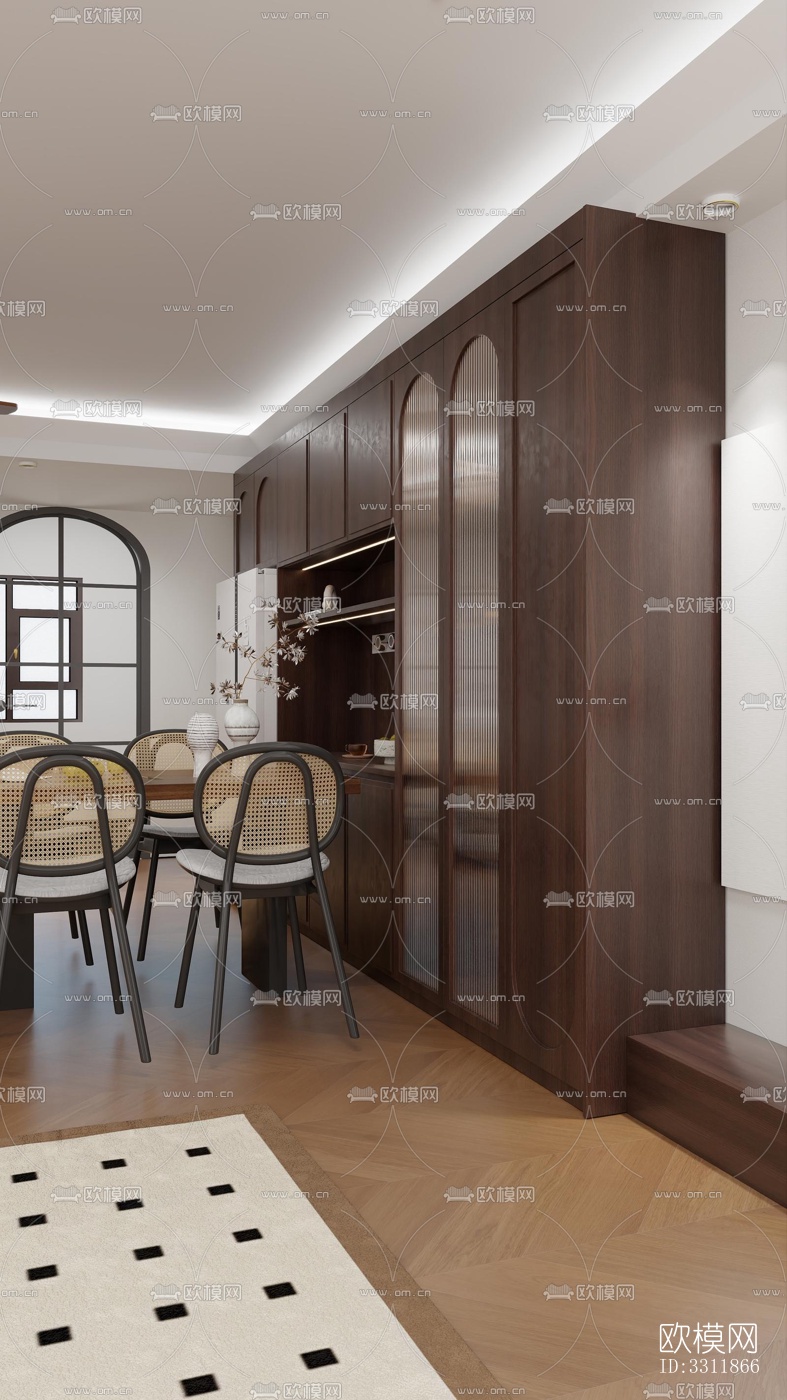 现代客餐厅效果图下载（渲染图6）