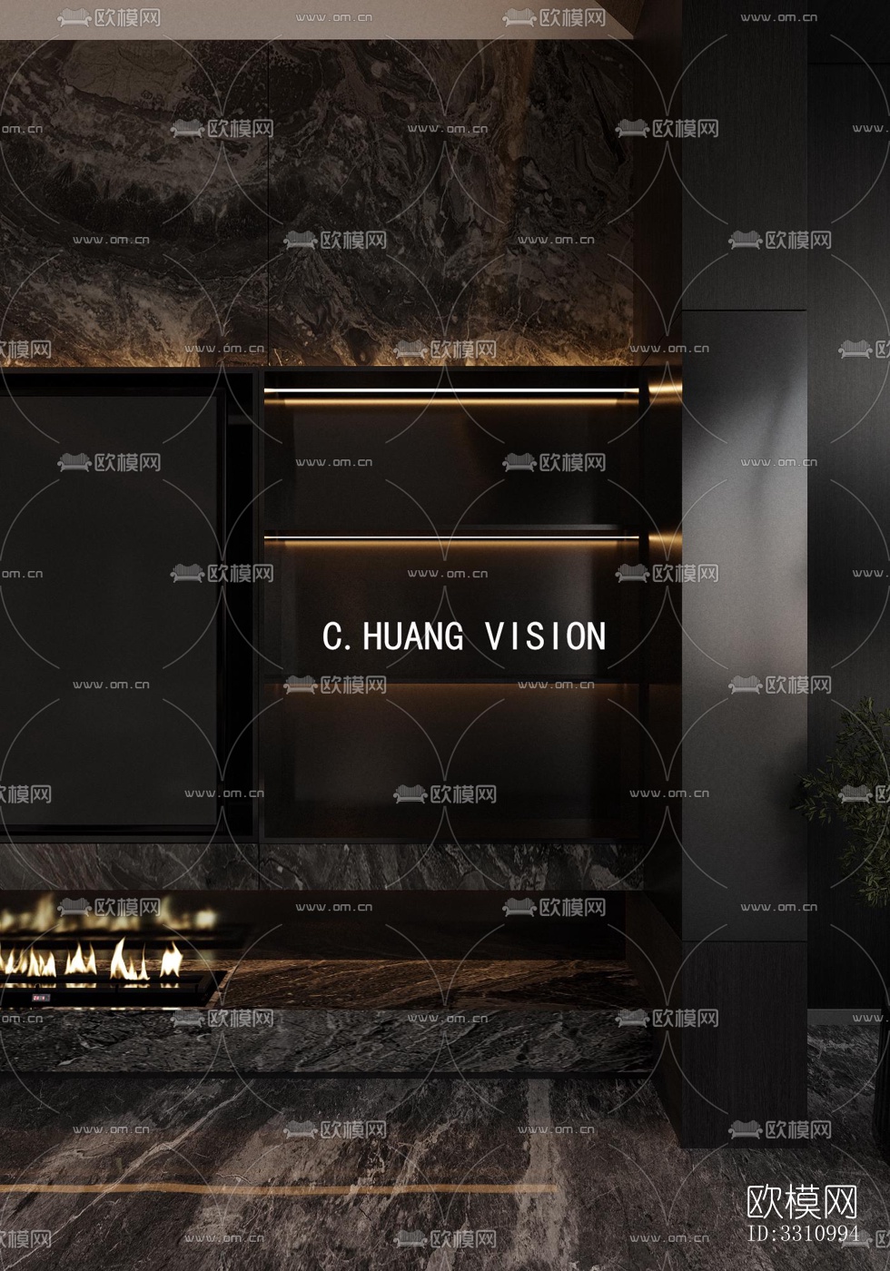 现代客餐厅效果图下载（渲染图3）