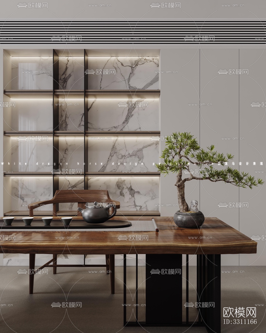 现代客餐厅效果图下载（渲染图6）