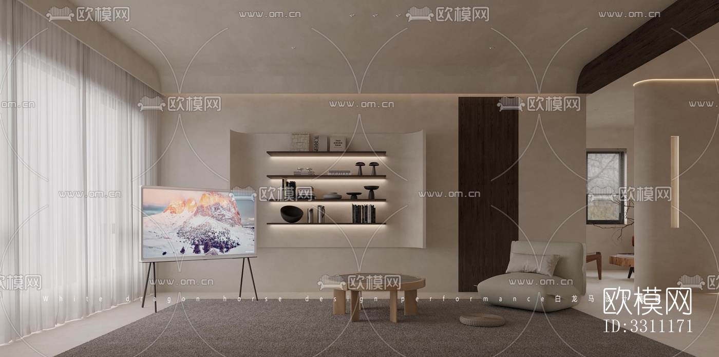 现代客餐厅效果图下载（渲染图3）