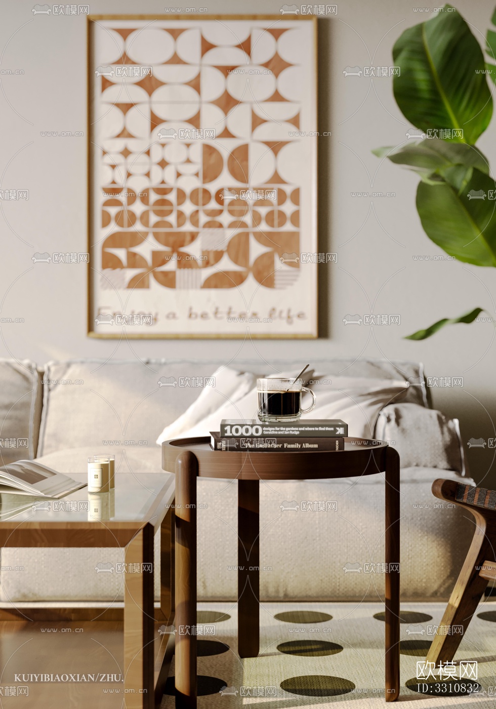 现代客餐厅效果图下载（渲染图5）