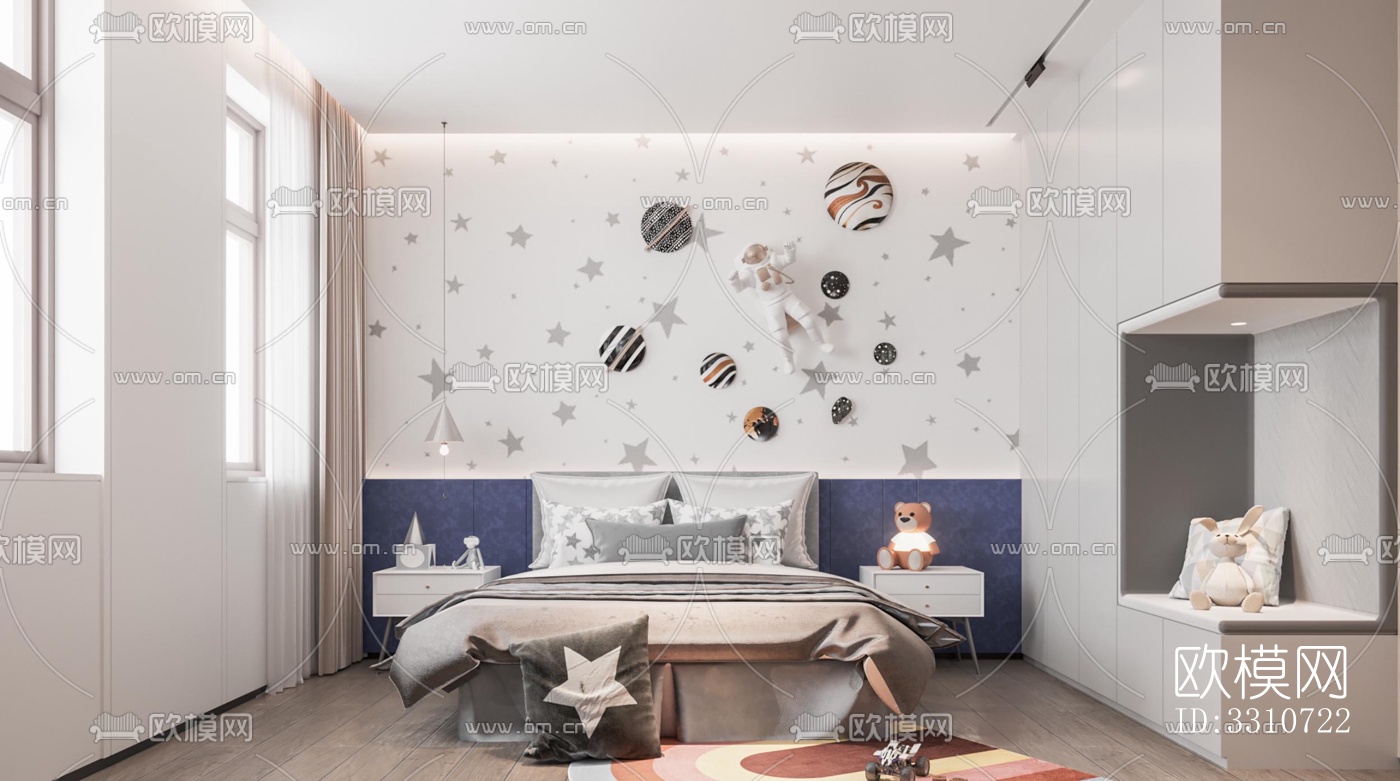 现代儿童房效果图下载（渲染图5）