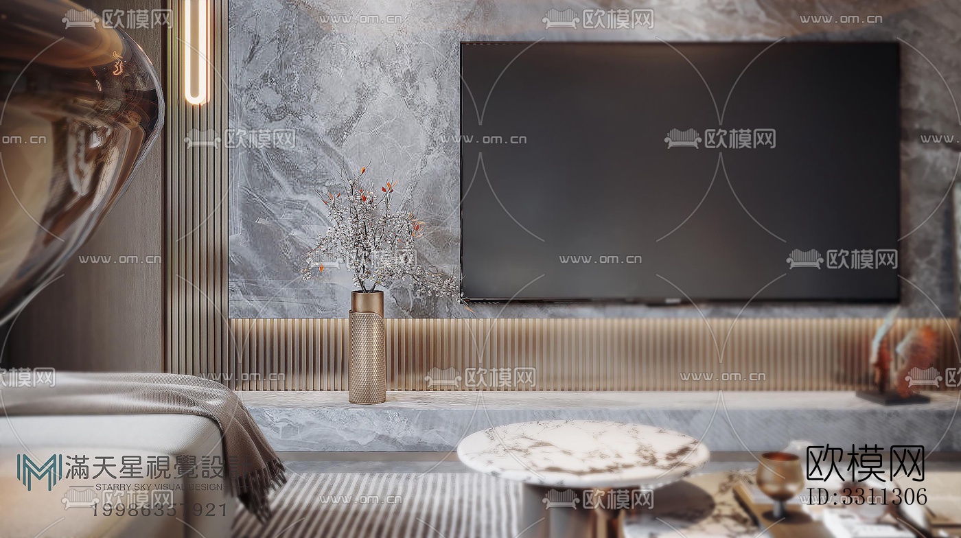 现代客餐厅效果图下载（渲染图7）