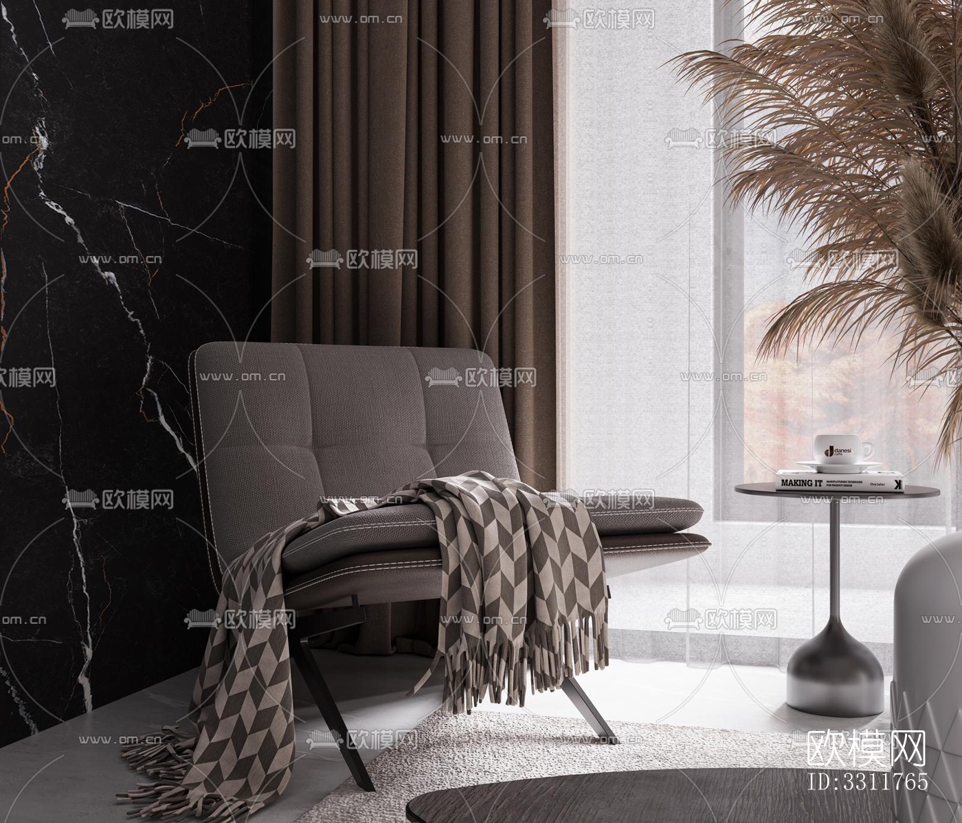 现代客餐厅效果图下载（渲染图5）