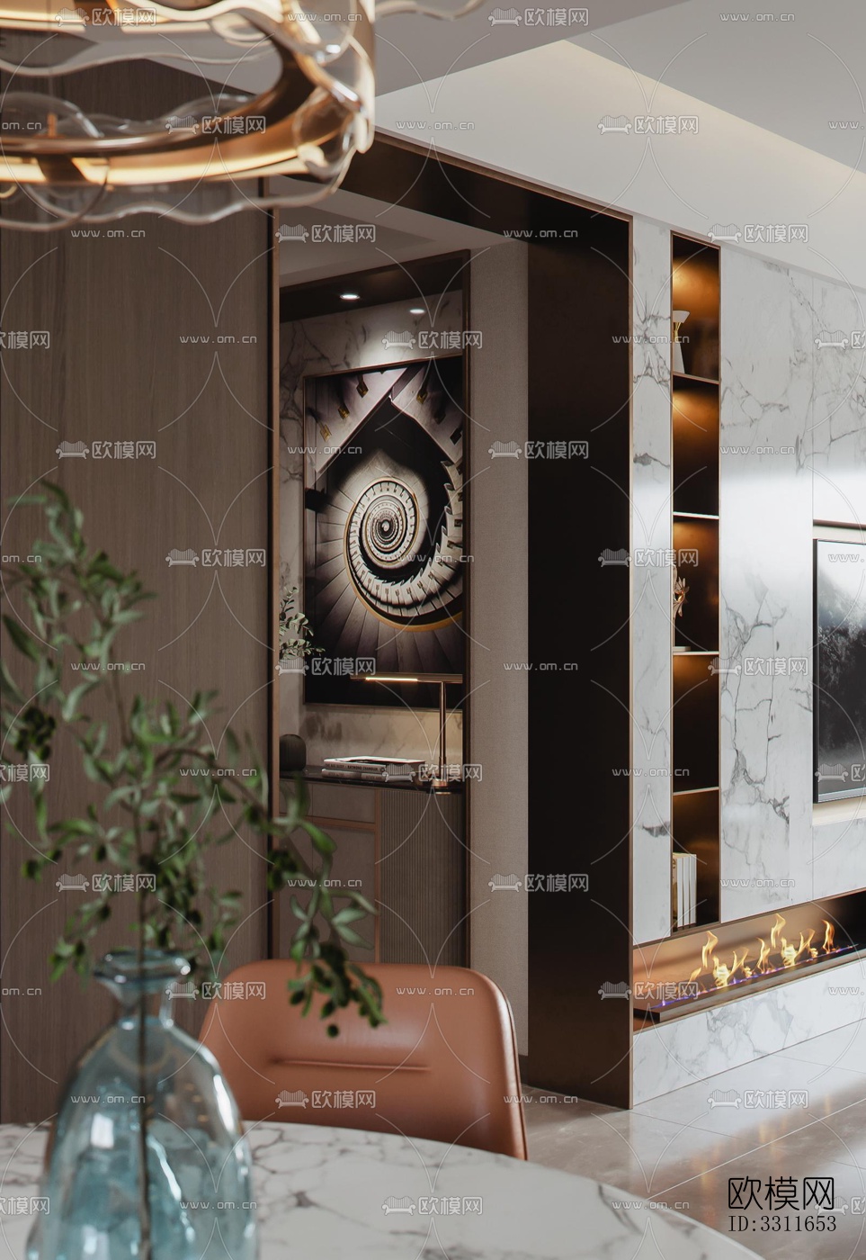 现代客餐厅效果图下载（渲染图15）