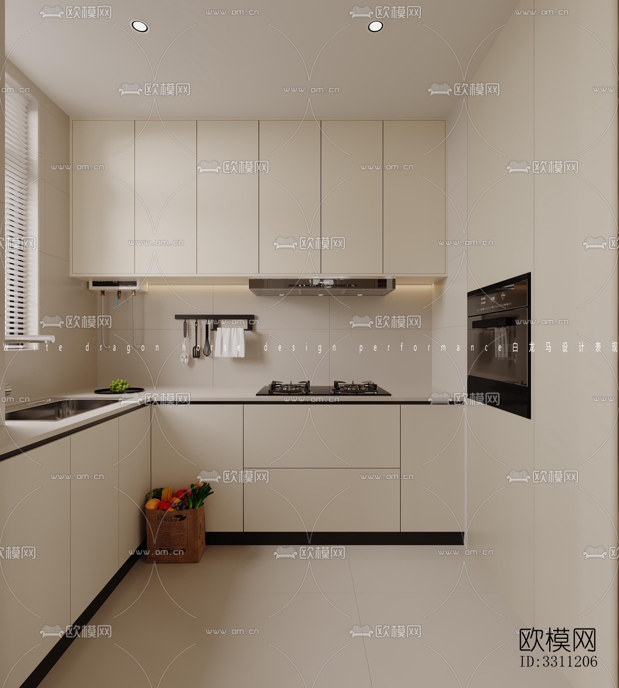 现代客餐厅效果图下载（渲染图6）