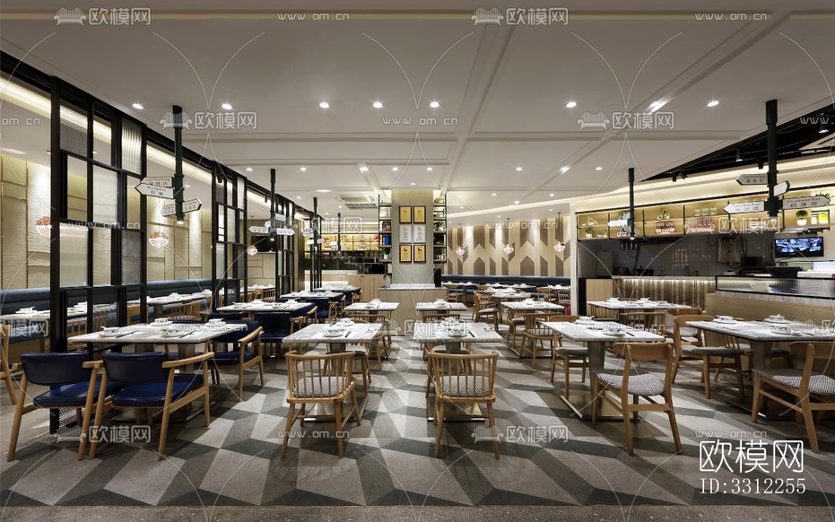 現(xiàn)代中餐廳效果圖下載(渲染圖9)