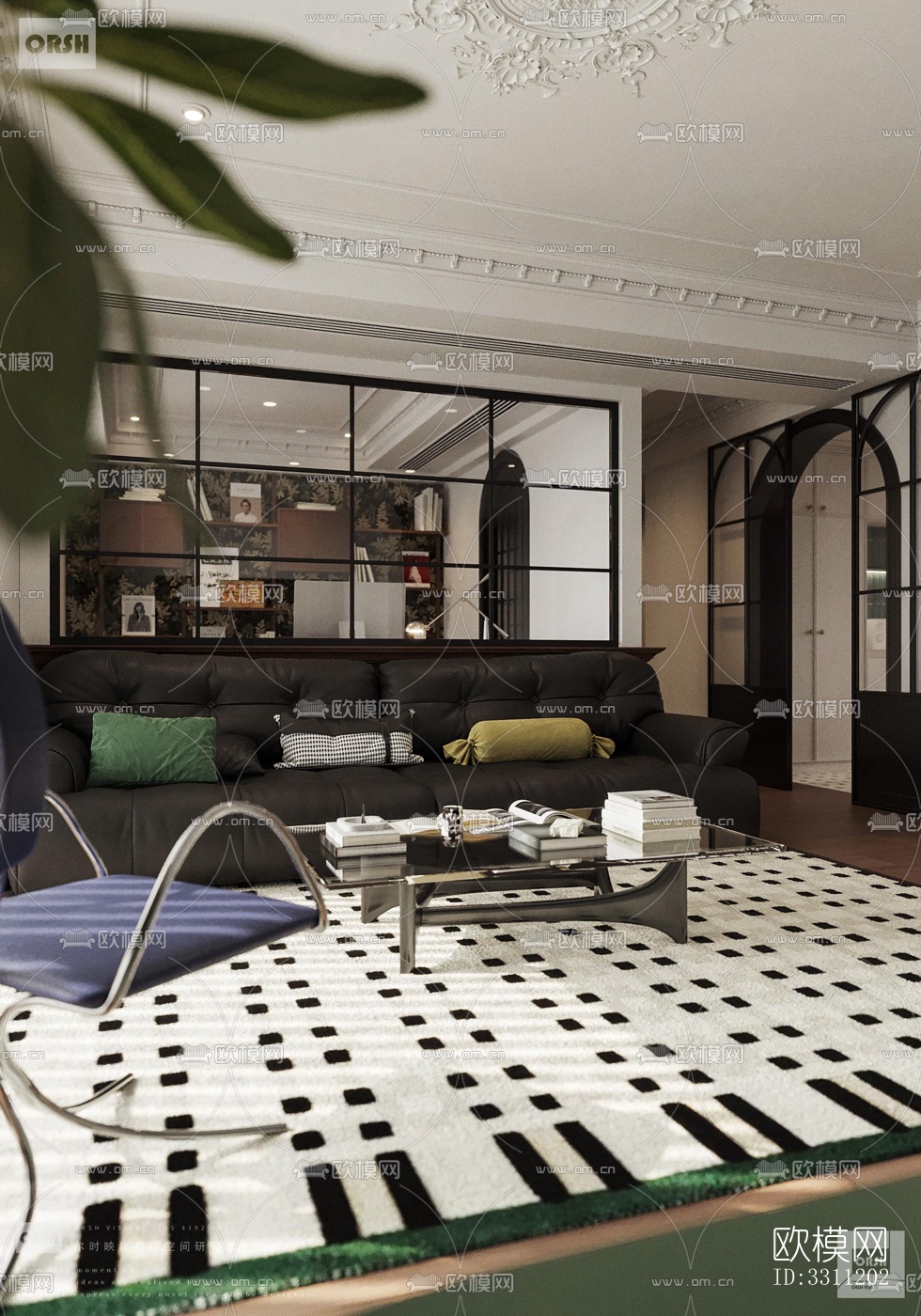 现代客餐厅效果图下载（渲染图6）