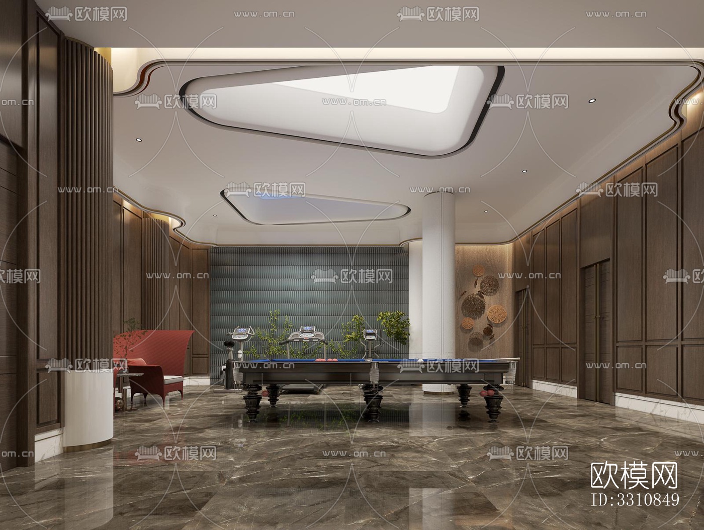 现代客餐厅效果图下载（渲染图4）