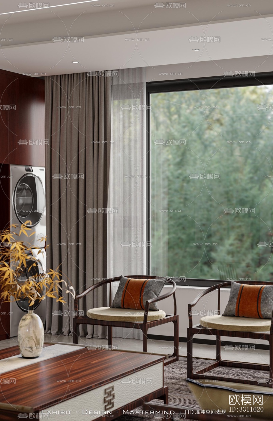 现代客餐厅效果图下载（渲染图6）