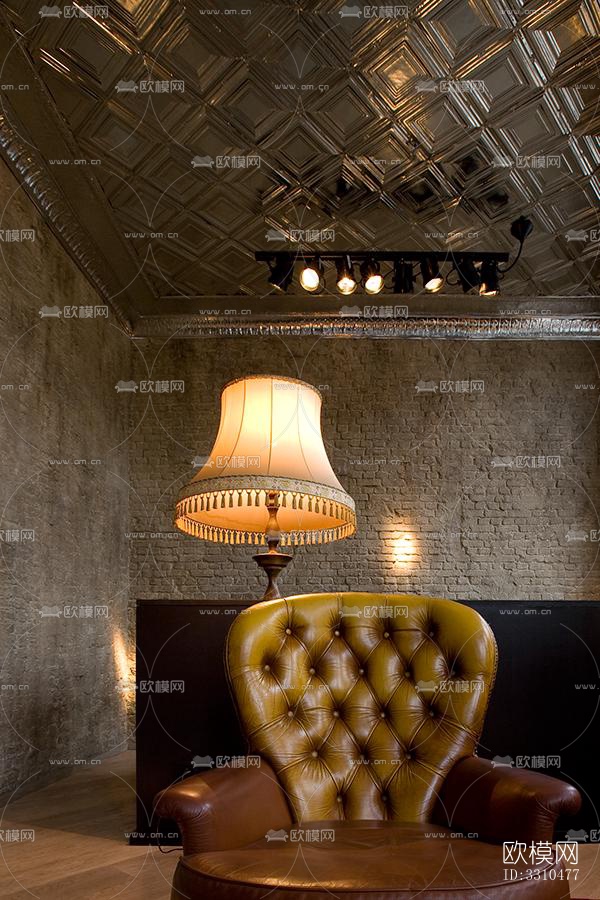 美式图书馆效果图下载（渲染图2）