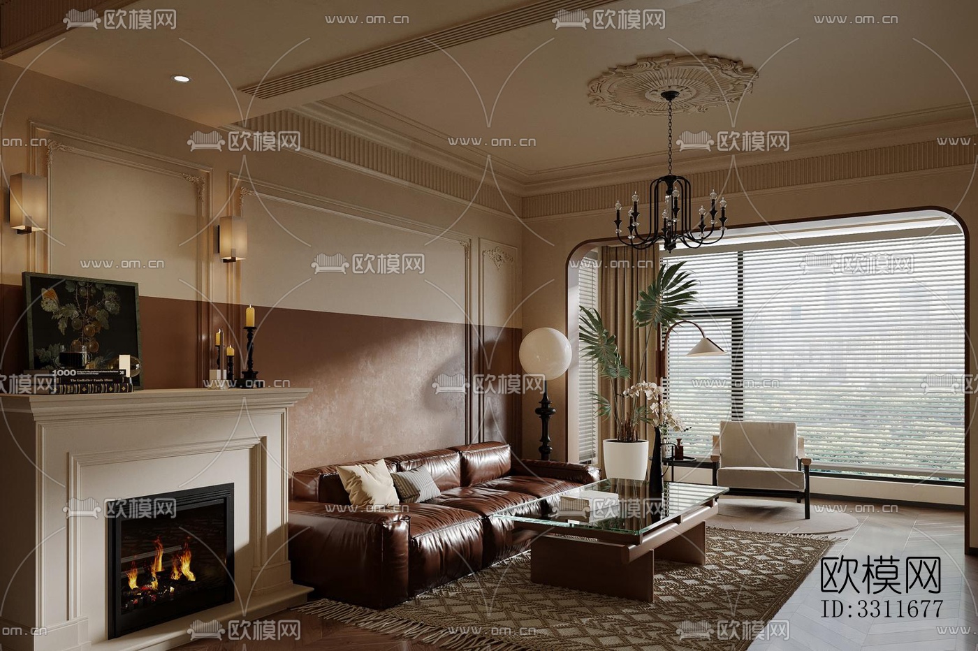 现代客餐厅效果图下载（渲染图4）