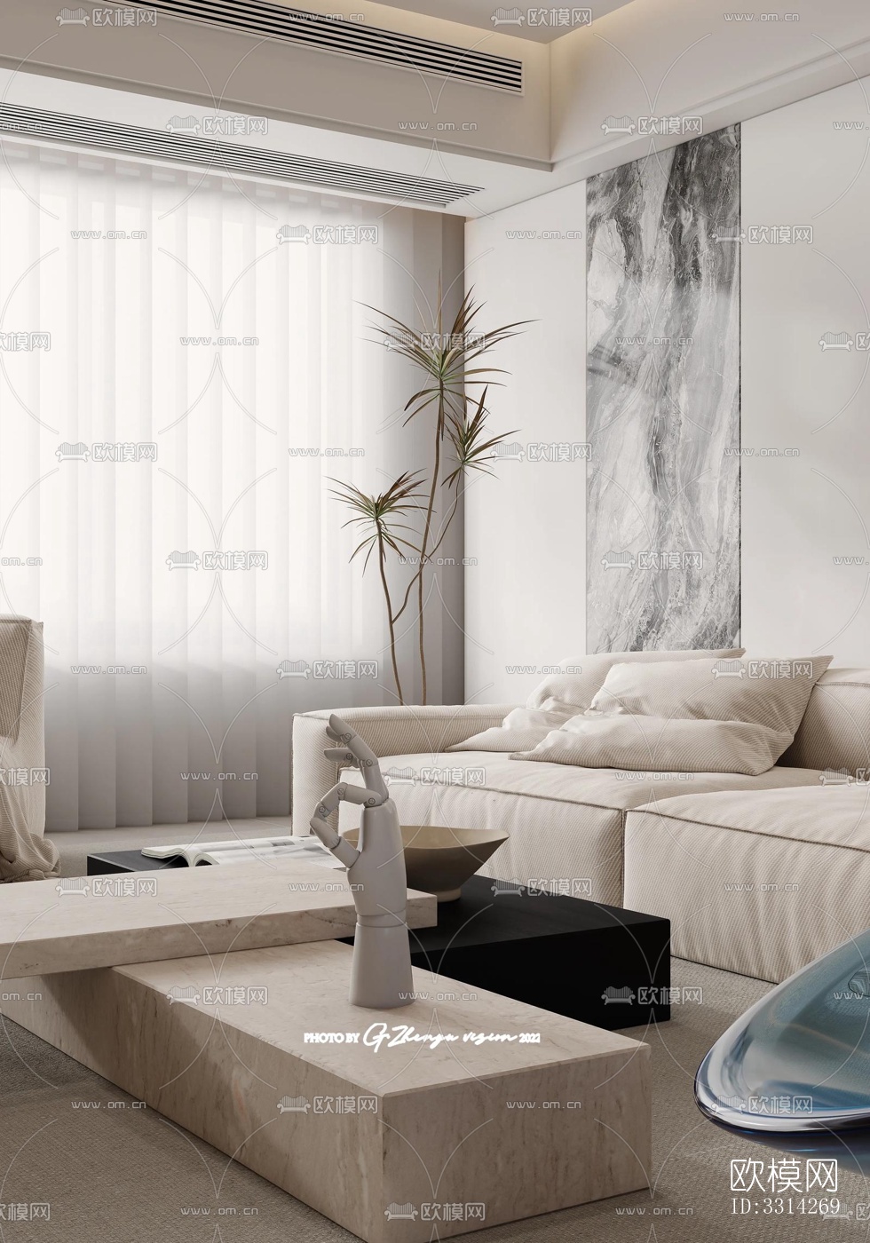 现代客餐厅效果图下载（渲染图8）