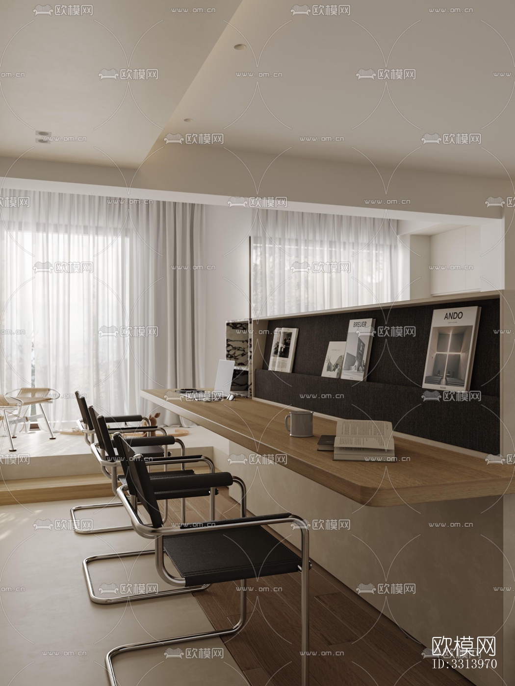 现代客餐厅效果图下载（渲染图7）