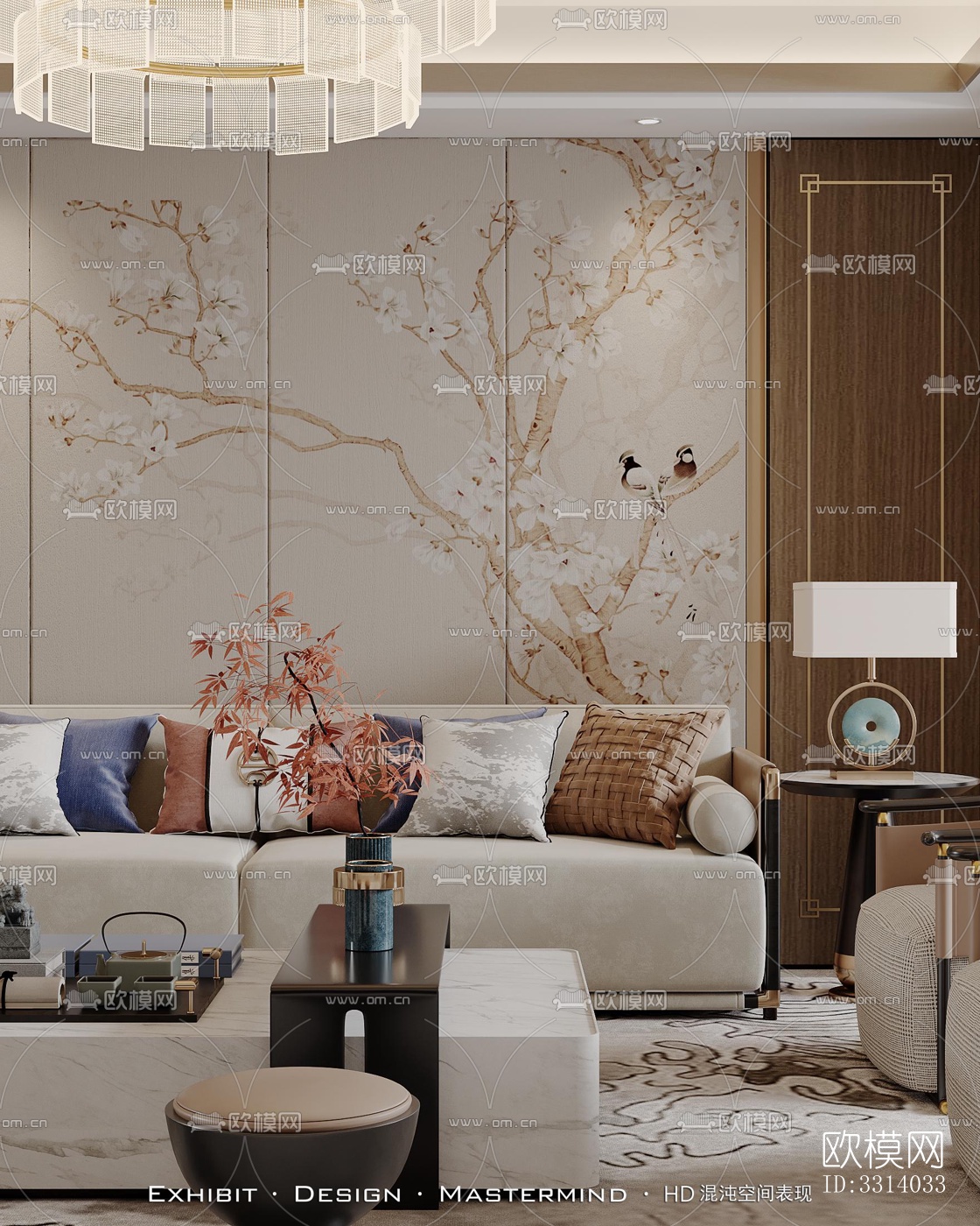 现代客餐厅效果图下载（渲染图3）