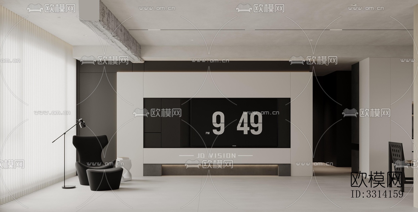 现代客餐厅效果图下载（渲染图6）