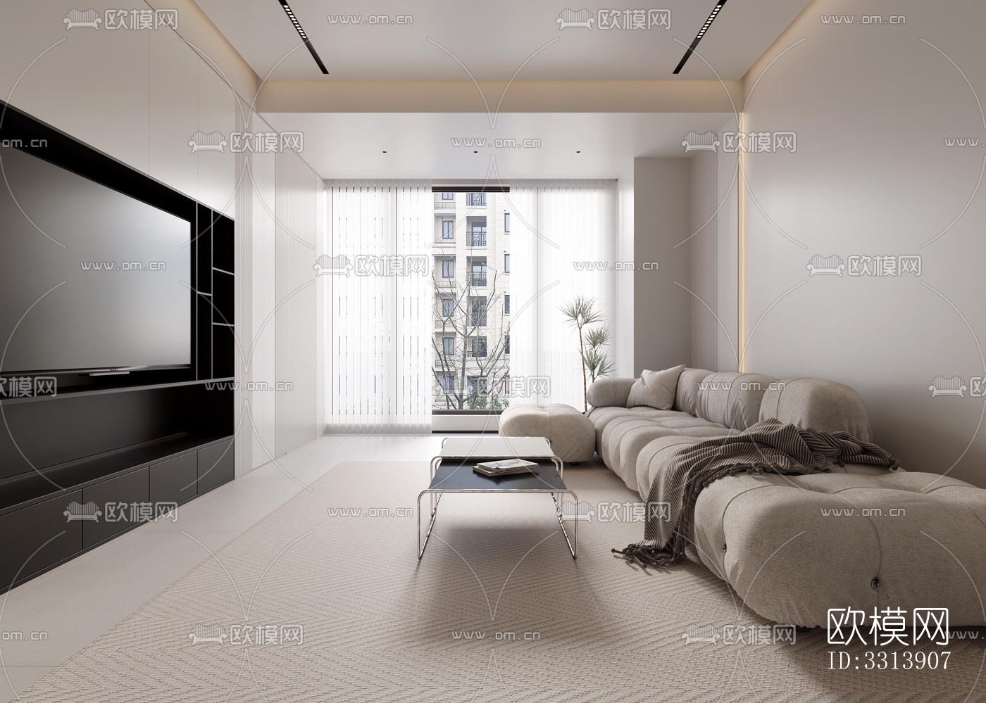 现代客餐厅效果图下载（渲染图4）