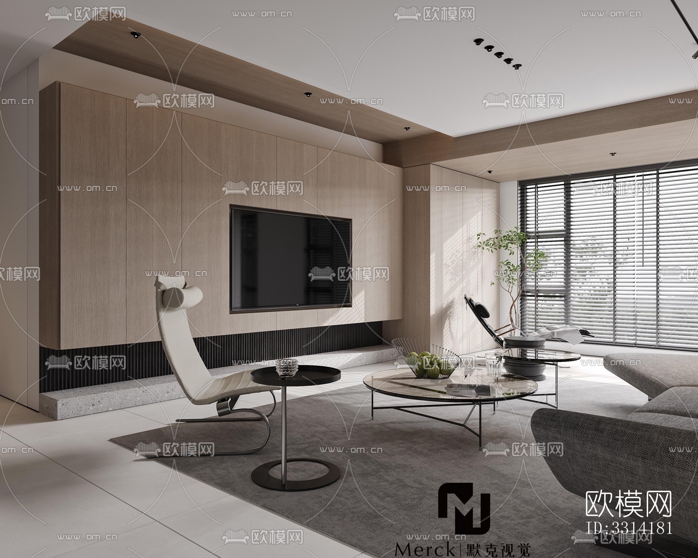 现代客餐厅效果图下载（渲染图5）