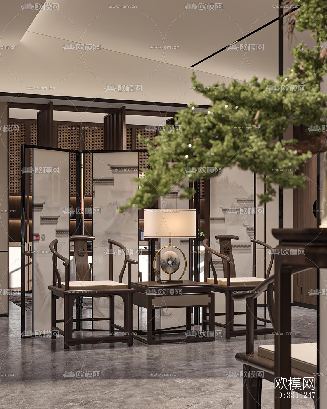 现代客餐厅效果图下载（渲染图12）