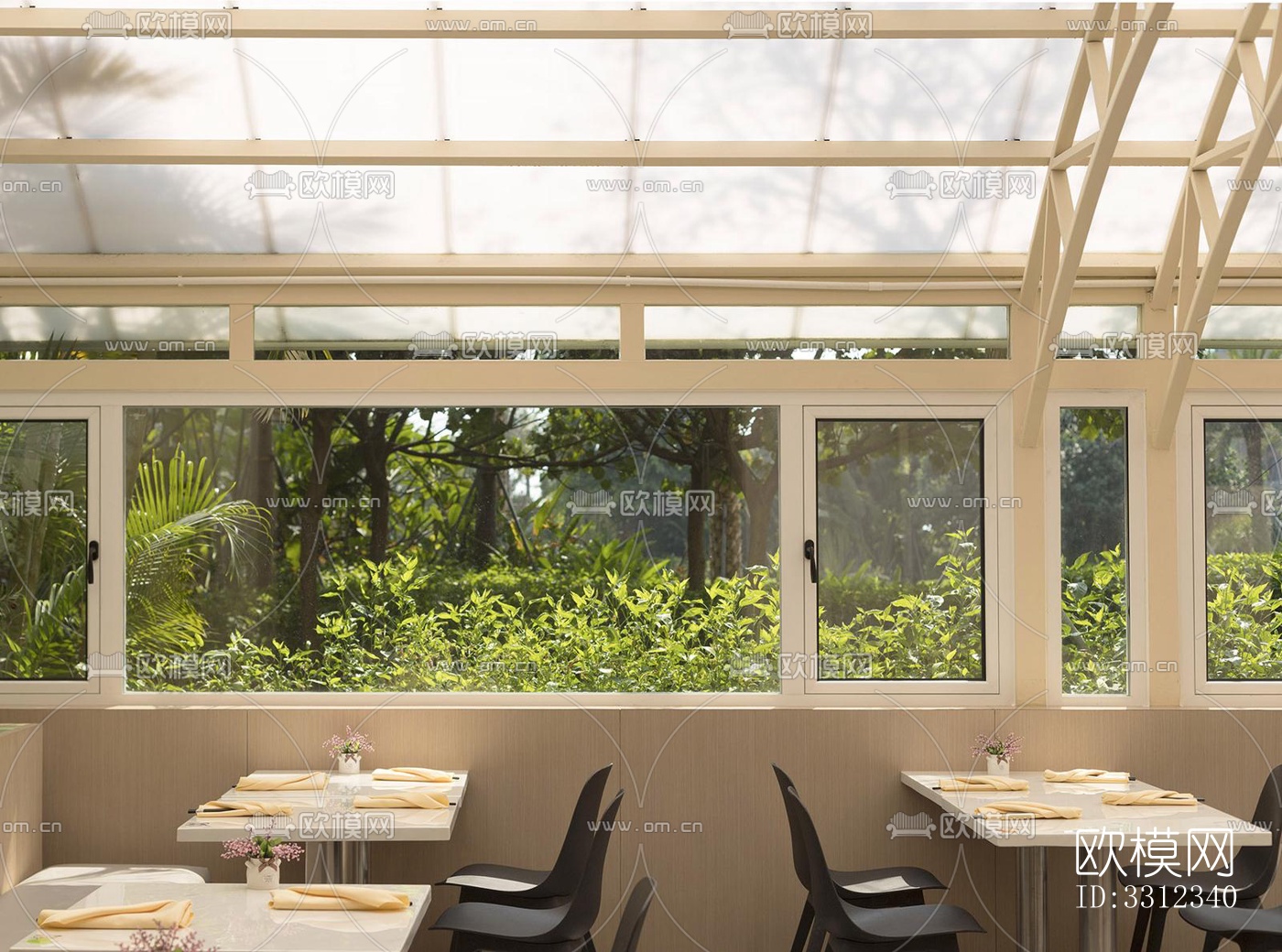 现代自助餐厅效果图下载（渲染图7）