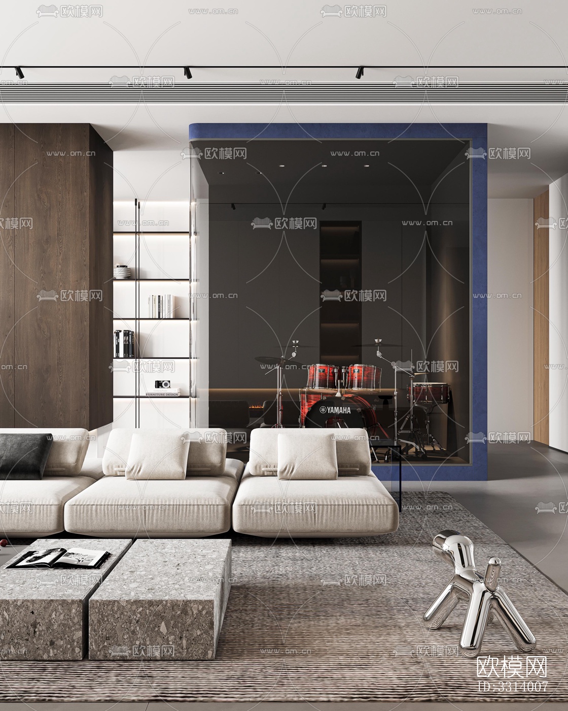 现代客餐厅效果图下载（渲染图4）