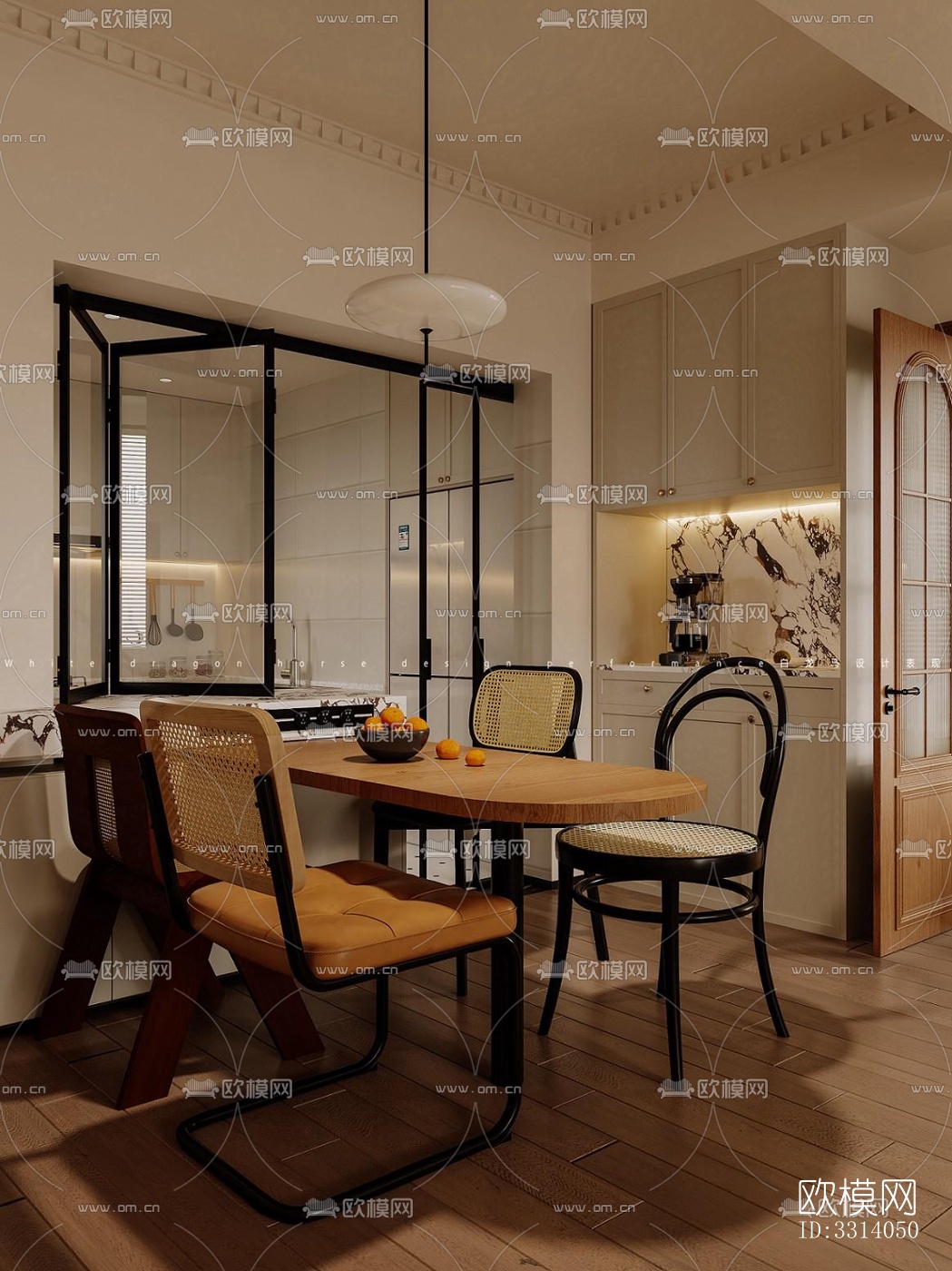 现代客餐厅效果图下载（渲染图9）