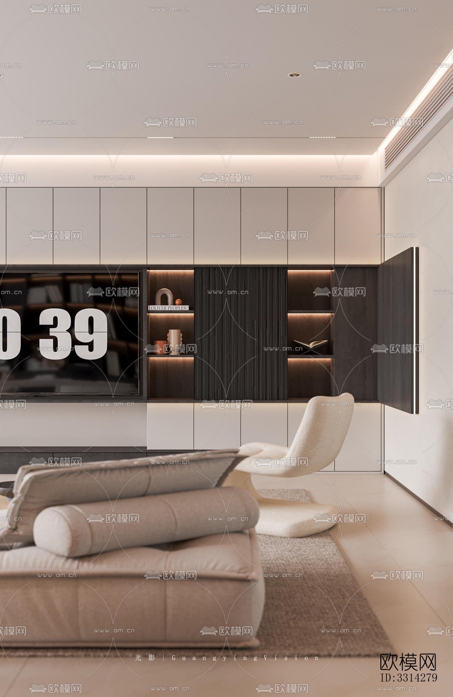 现代客餐厅效果图下载（渲染图2）