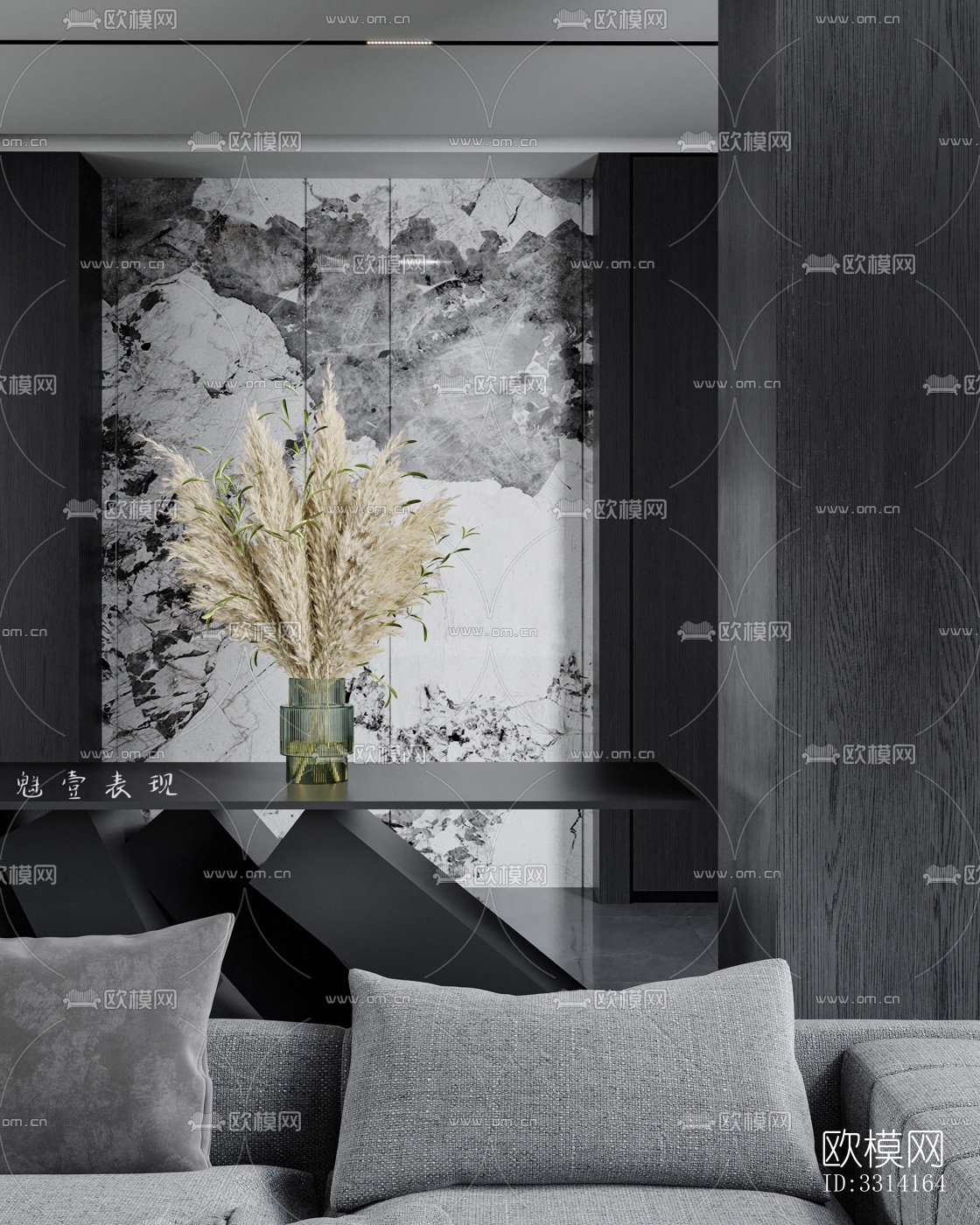 现代客餐厅效果图下载（渲染图3）