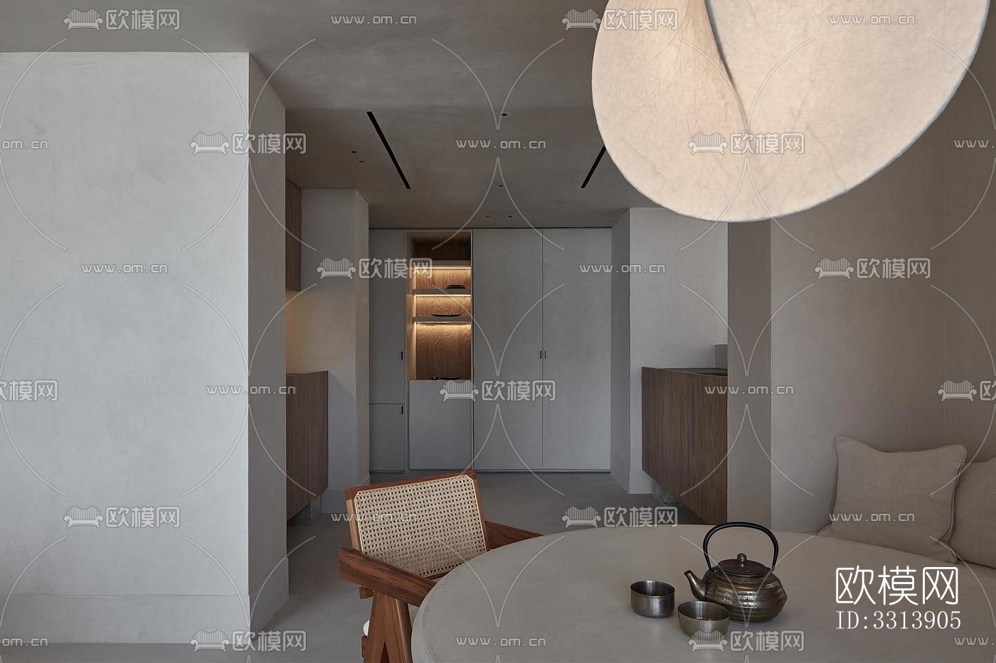 现代客餐厅效果图下载（渲染图3）