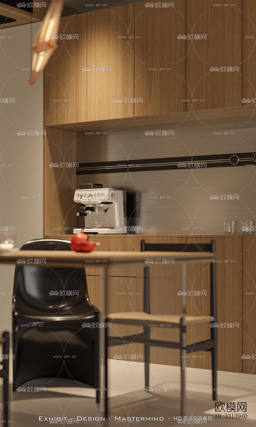 现代客餐厅效果图下载（渲染图5）