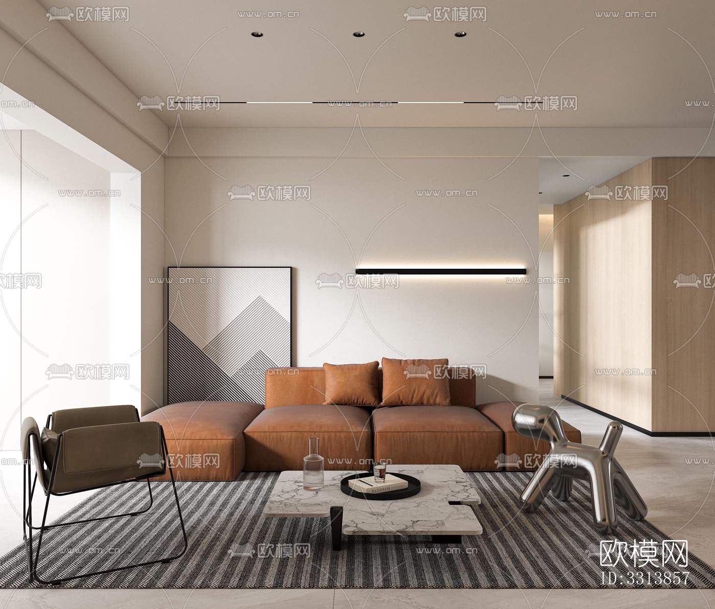 现代客餐厅效果图下载（渲染图7）