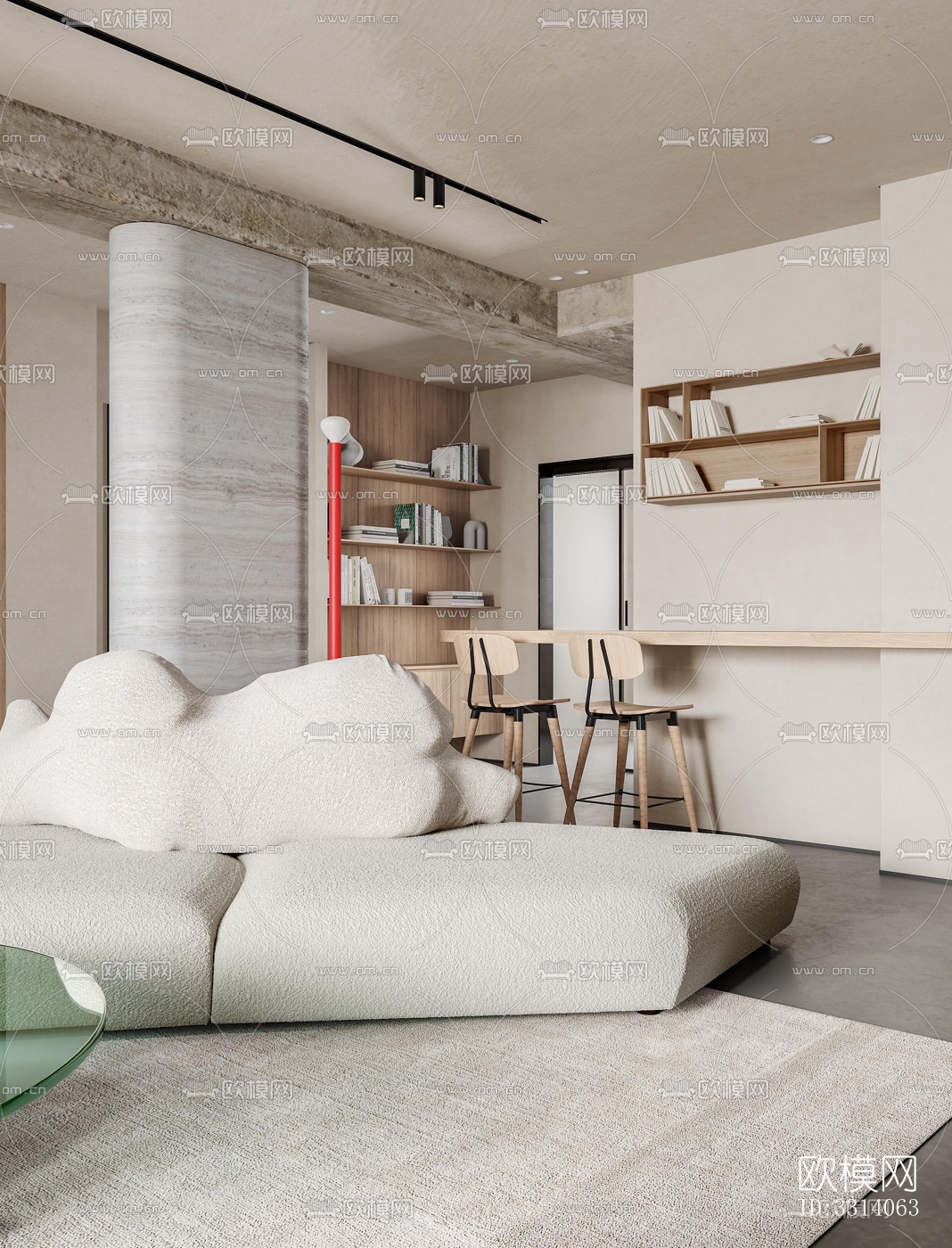 现代客餐厅效果图下载（渲染图9）