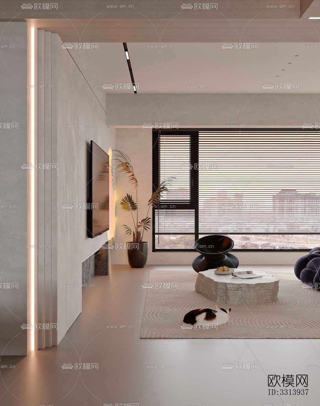 现代客餐厅效果图下载（渲染图10）