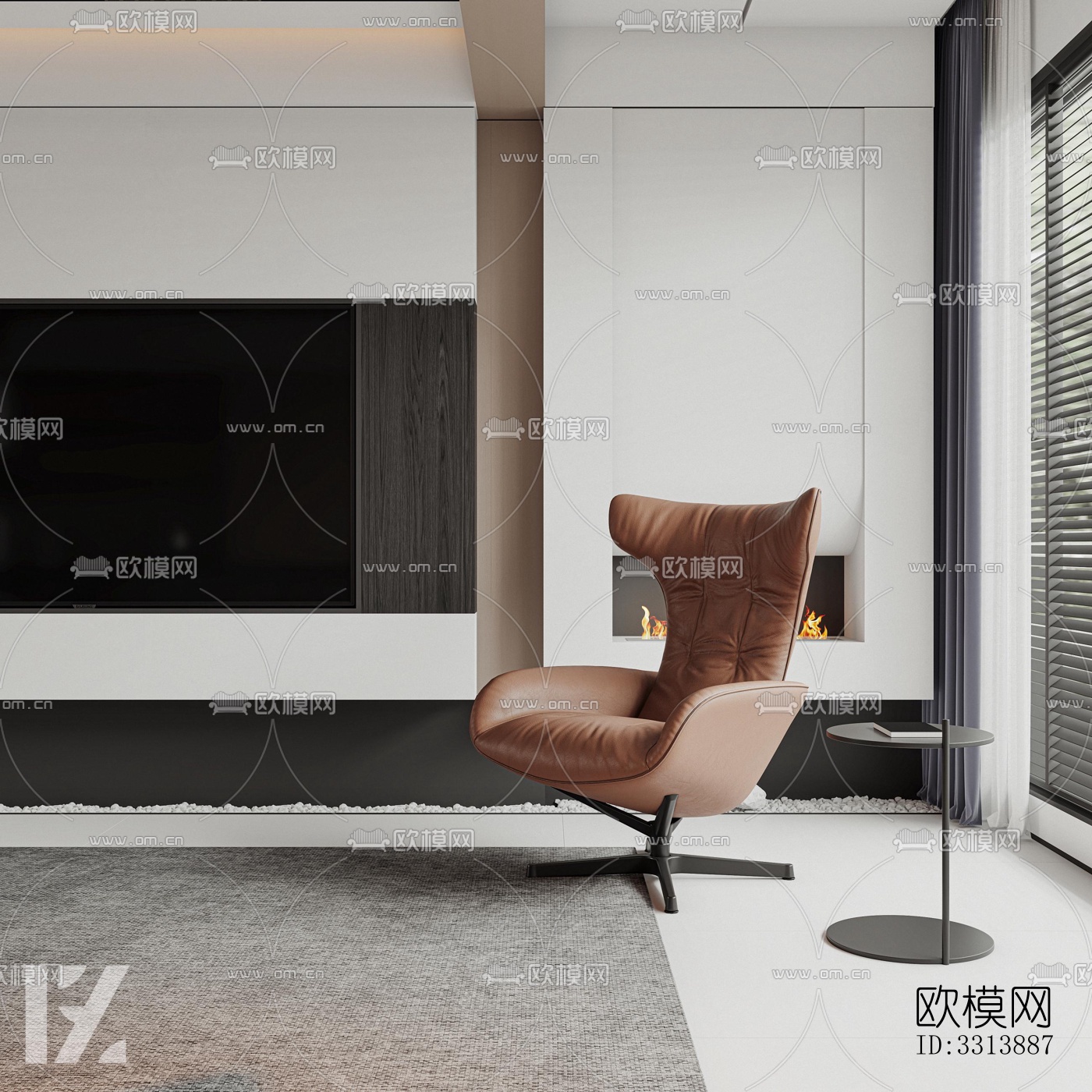 现代客餐厅效果图下载（渲染图5）