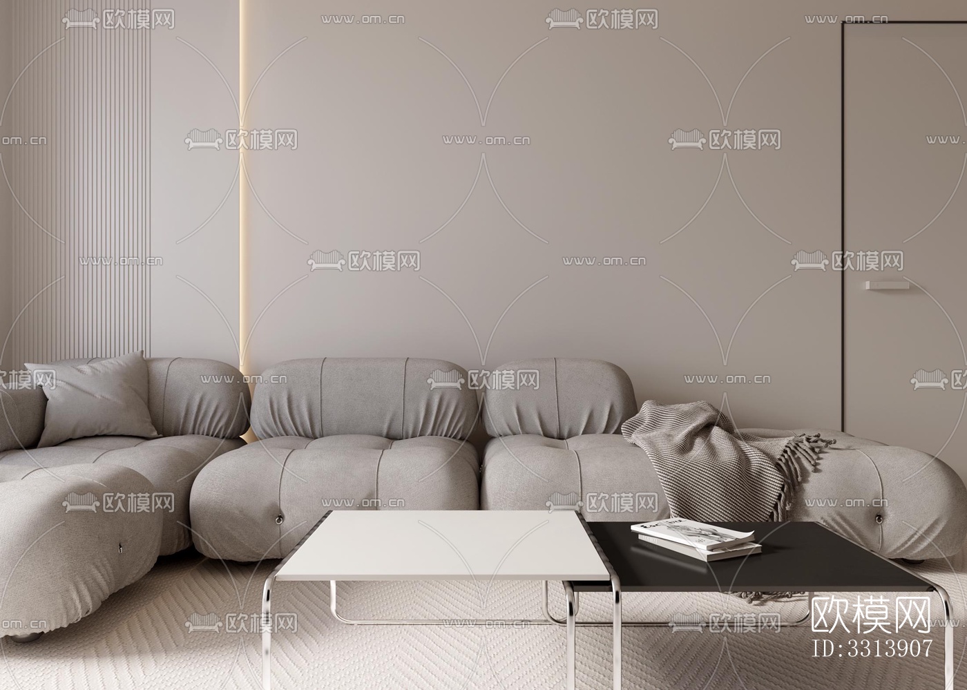 现代客餐厅效果图下载（渲染图3）