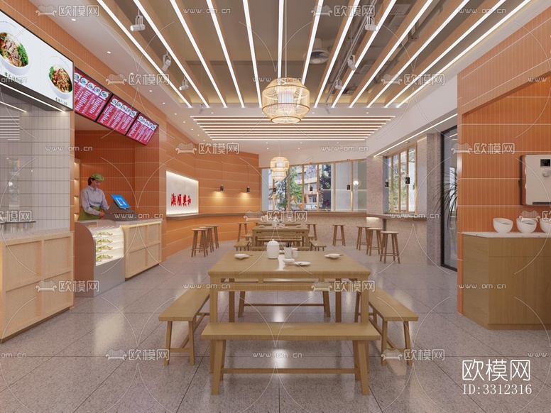 現代快餐店效果圖下載(渲染圖4)