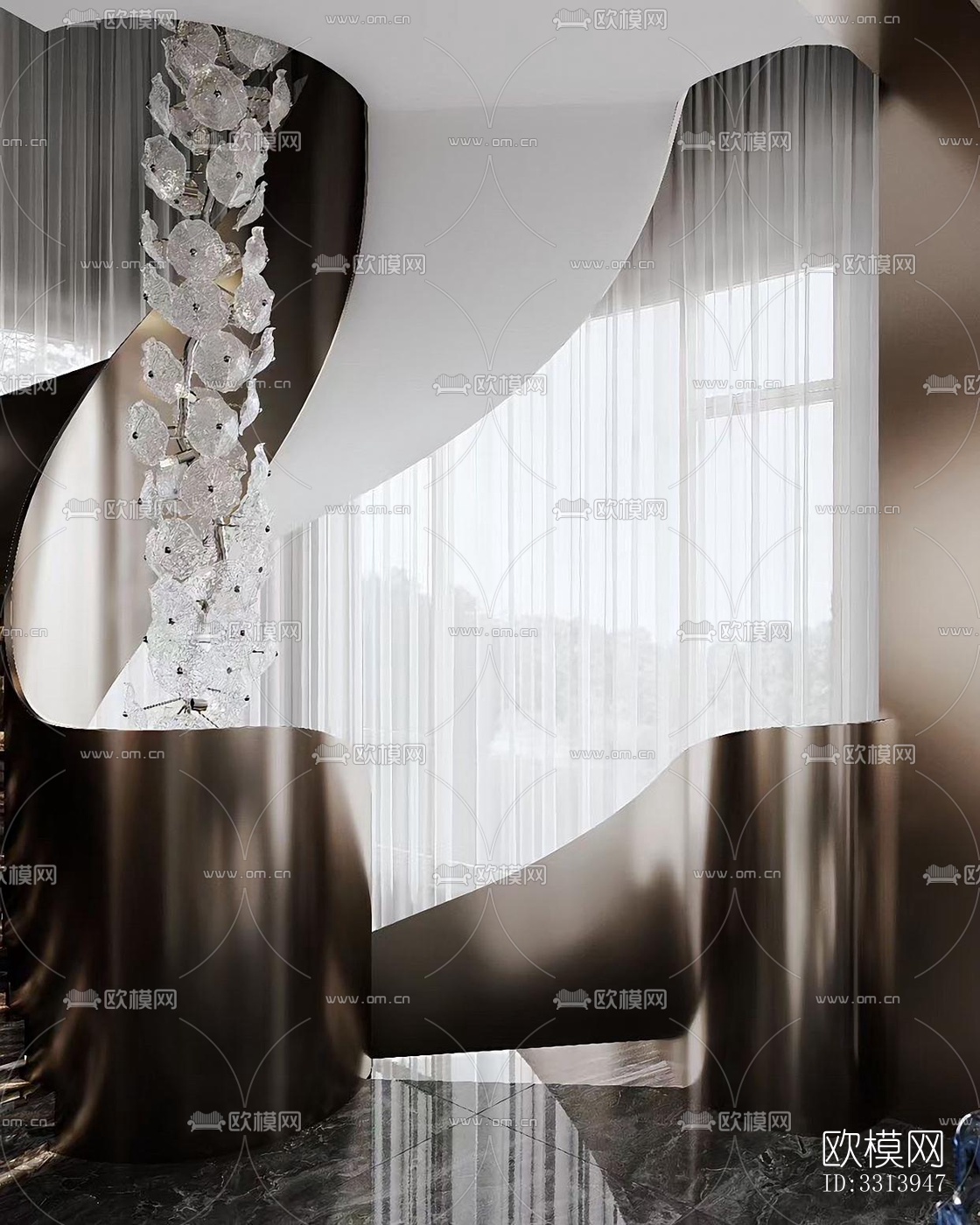 现代客餐厅效果图下载（渲染图4）