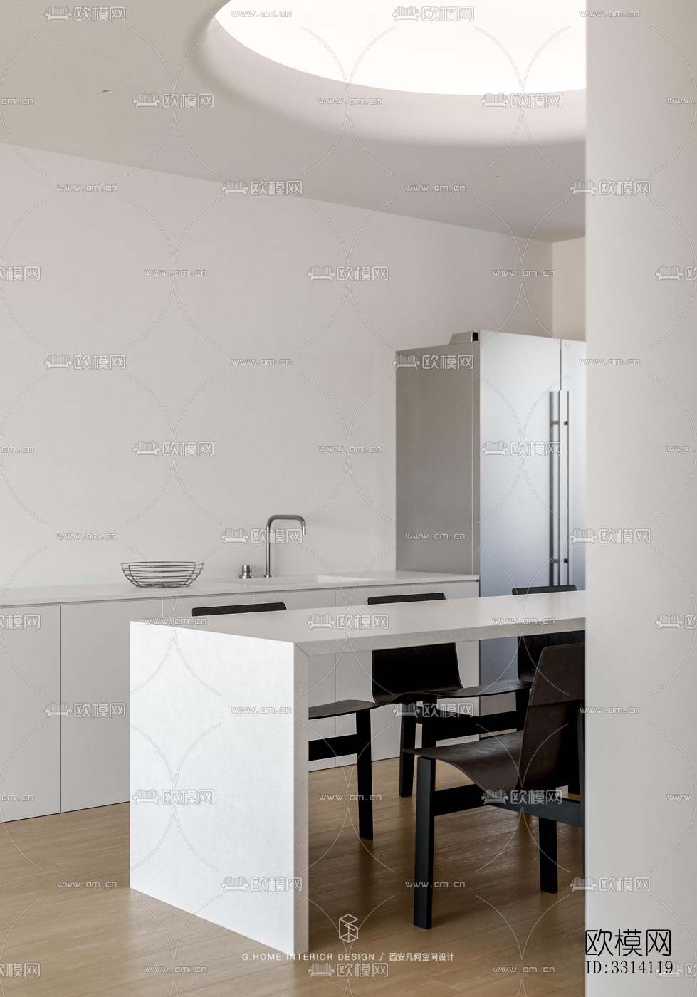 现代客餐厅效果图下载（渲染图10）