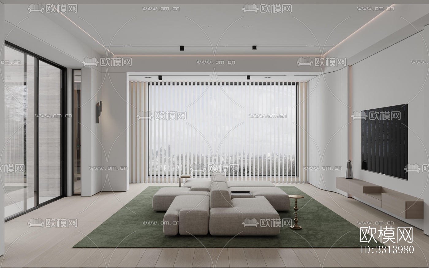 现代客餐厅效果图下载（渲染图2）