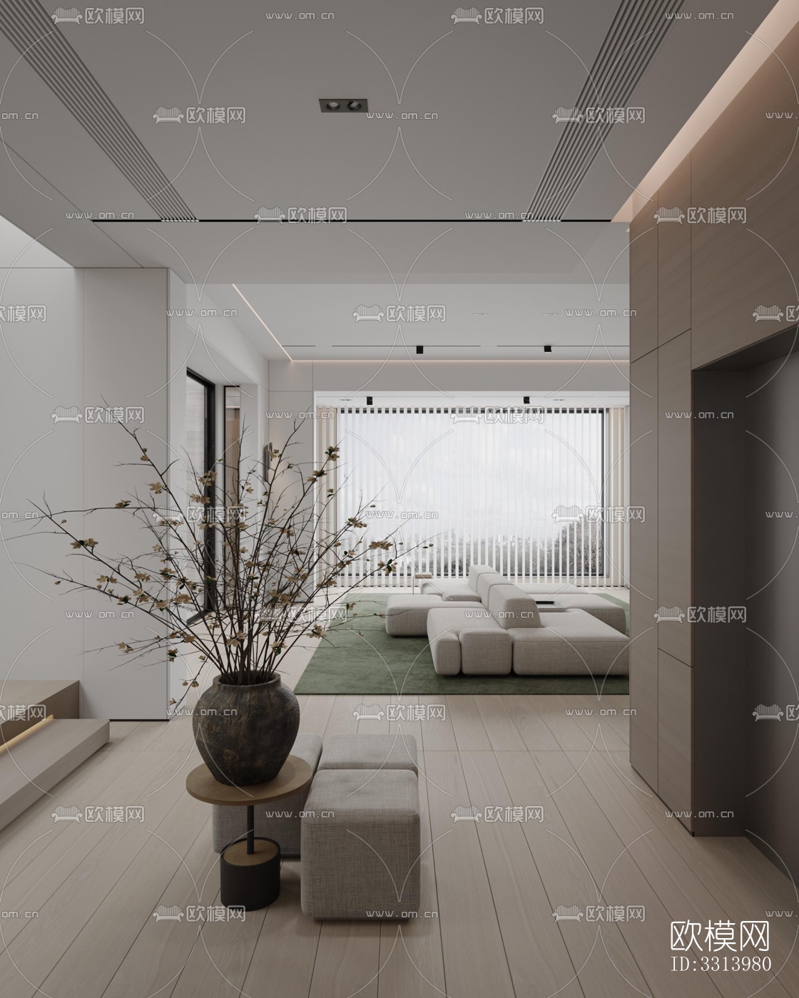 现代客餐厅效果图下载（渲染图7）