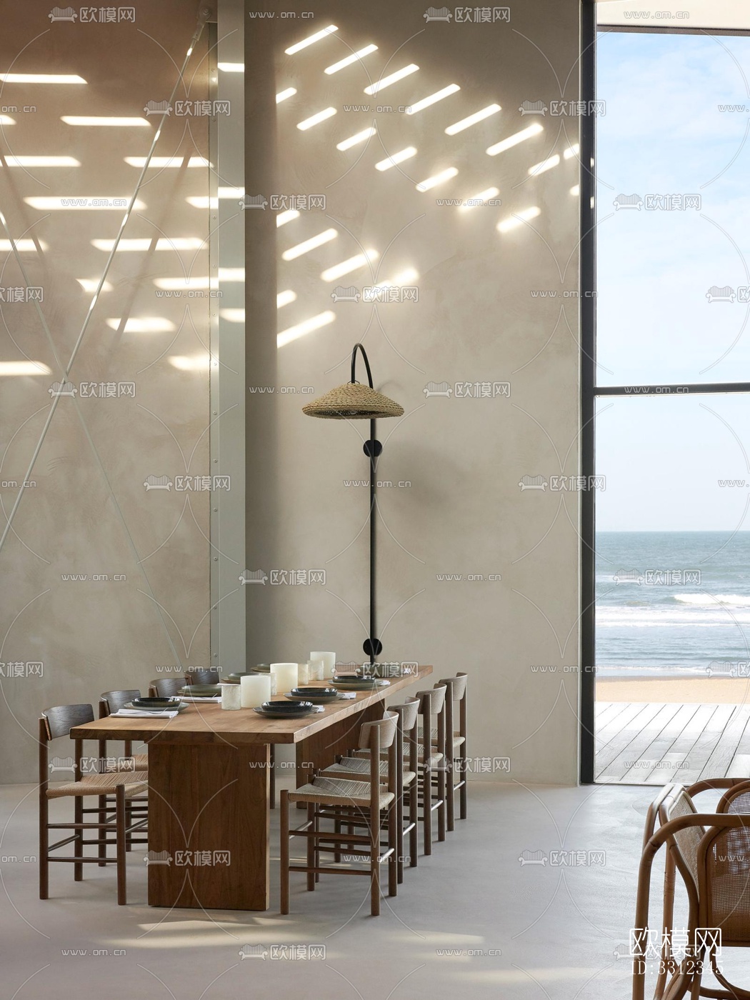 原木风西餐厅效果图下载（渲染图8）