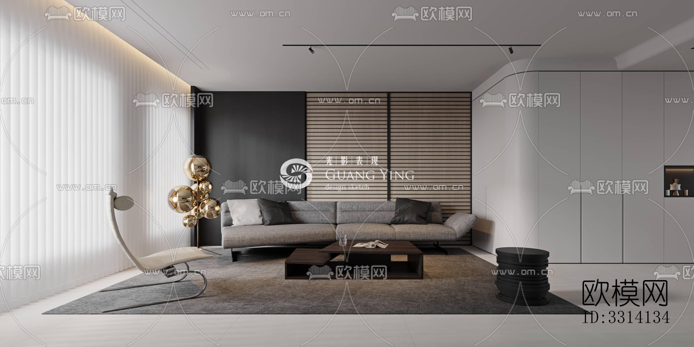 现代客餐厅效果图下载（渲染图7）